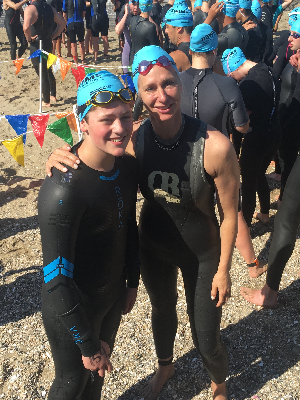 Finn and Kim at the 2019 Swim