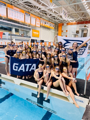 Georgia Southern Swimming & Diving (pictured above at the CCSA Conference Championships in Knoxville, TN; February 2023) is proud to participate in this year's Swim Across America team events.