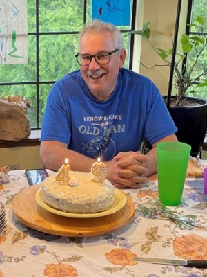 Mark celebrating his 59th birthday in May of last year.