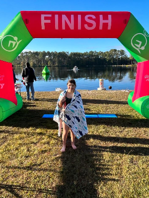 After a very cold race in November, I finished first in my age group to qualify for Georgia's 2024 Open Water Zone Team!