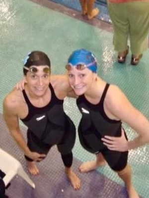 Sue Walsh & Erika Braun racing at Pullen pool in Raleigh